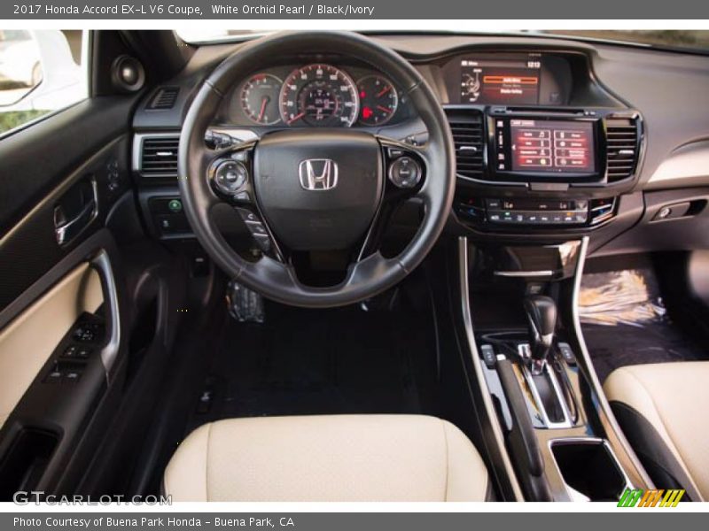 White Orchid Pearl / Black/Ivory 2017 Honda Accord EX-L V6 Coupe
