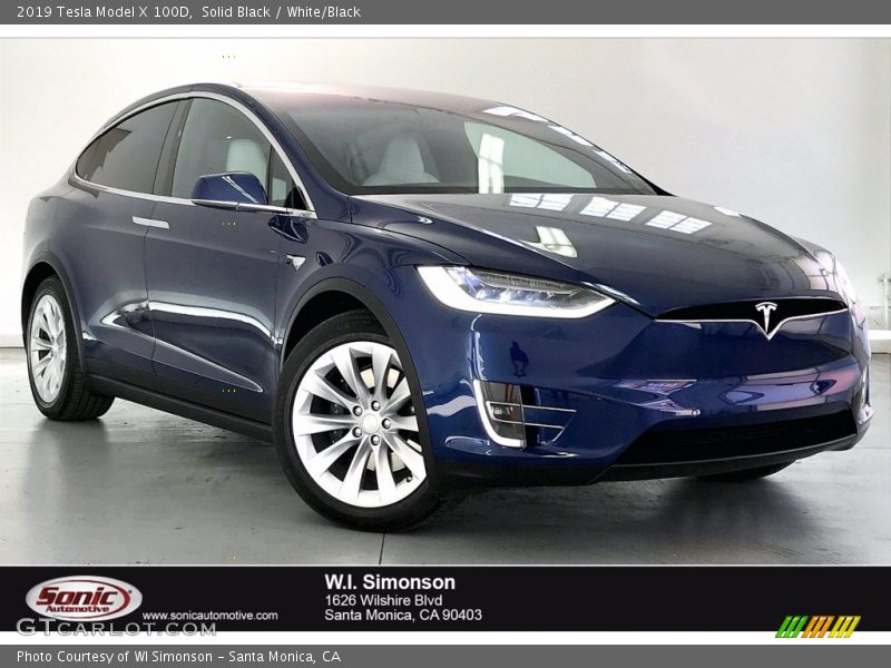 Solid Black / White/Black 2019 Tesla Model X 100D