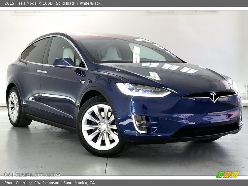 Solid Black / White/Black 2019 Tesla Model X 100D