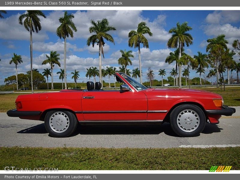 Signal Red / Black 1989 Mercedes-Benz SL Class 560 SL Roadster