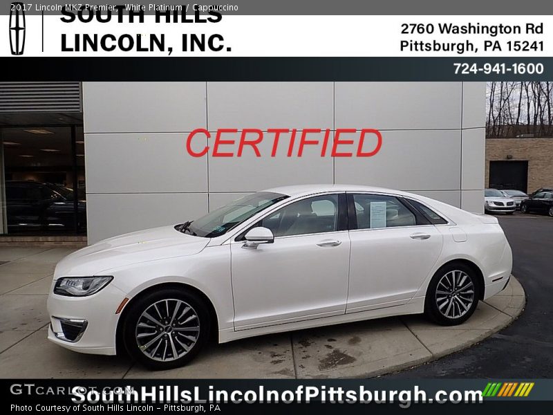 White Platinum / Cappuccino 2017 Lincoln MKZ Premier