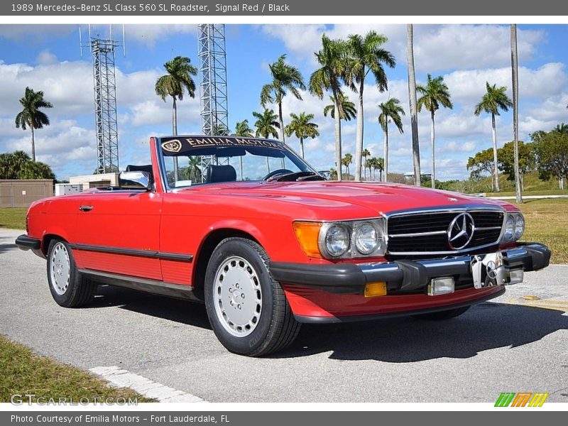 Signal Red / Black 1989 Mercedes-Benz SL Class 560 SL Roadster