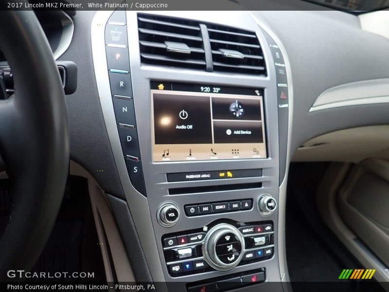 White Platinum / Cappuccino 2017 Lincoln MKZ Premier