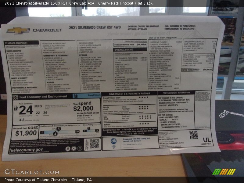 Cherry Red Tintcoat / Jet Black 2021 Chevrolet Silverado 1500 RST Crew Cab 4x4