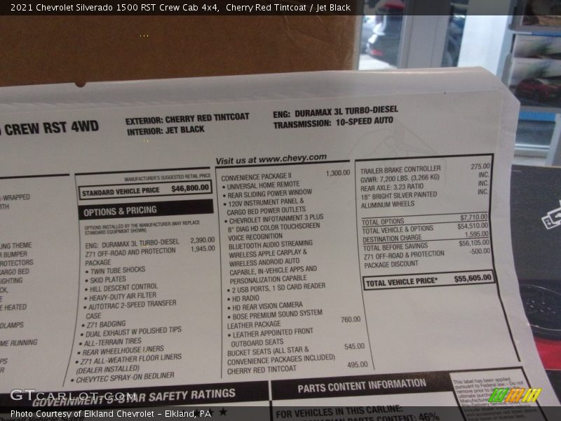 Cherry Red Tintcoat / Jet Black 2021 Chevrolet Silverado 1500 RST Crew Cab 4x4