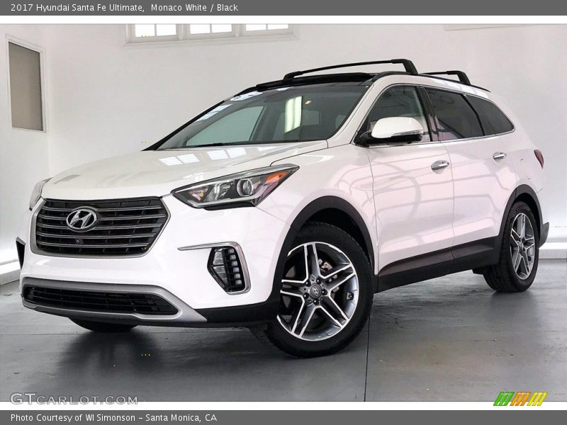 Monaco White / Black 2017 Hyundai Santa Fe Ultimate
