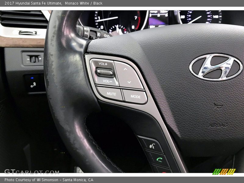 Monaco White / Black 2017 Hyundai Santa Fe Ultimate