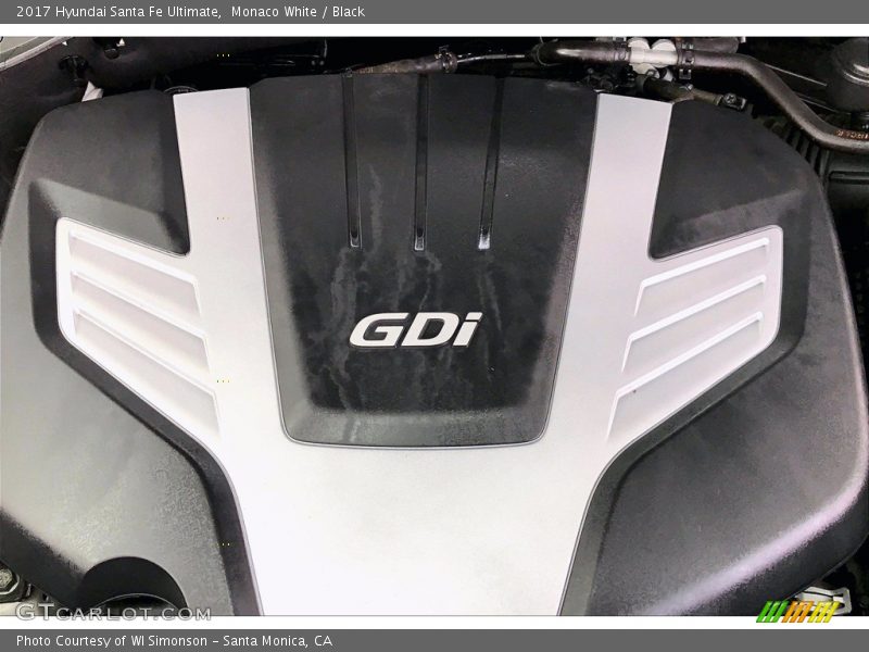 Monaco White / Black 2017 Hyundai Santa Fe Ultimate