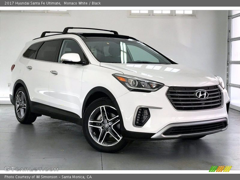 Monaco White / Black 2017 Hyundai Santa Fe Ultimate