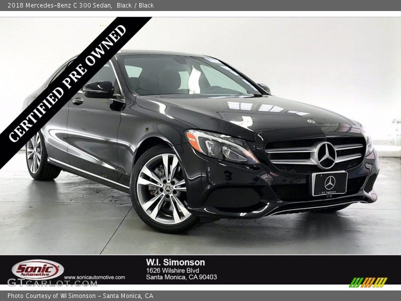 Black / Black 2018 Mercedes-Benz C 300 Sedan