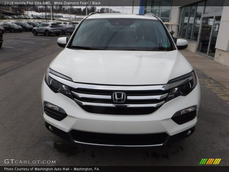 White Diamond Pearl / Black 2018 Honda Pilot Elite AWD