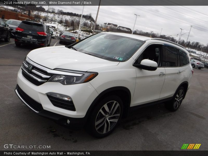 White Diamond Pearl / Black 2018 Honda Pilot Elite AWD
