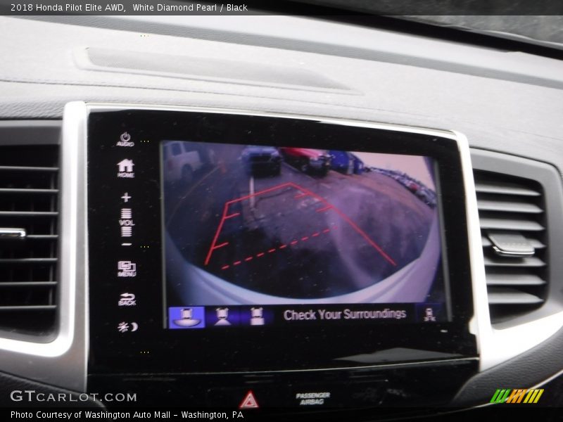 White Diamond Pearl / Black 2018 Honda Pilot Elite AWD