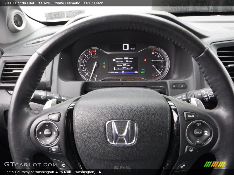 White Diamond Pearl / Black 2018 Honda Pilot Elite AWD