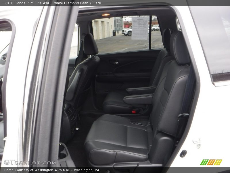 White Diamond Pearl / Black 2018 Honda Pilot Elite AWD