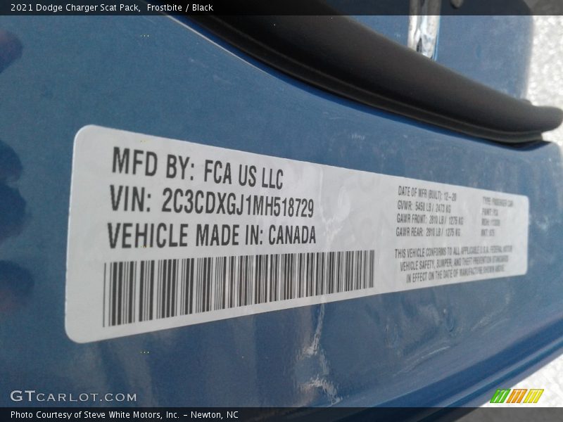 Frostbite / Black 2021 Dodge Charger Scat Pack