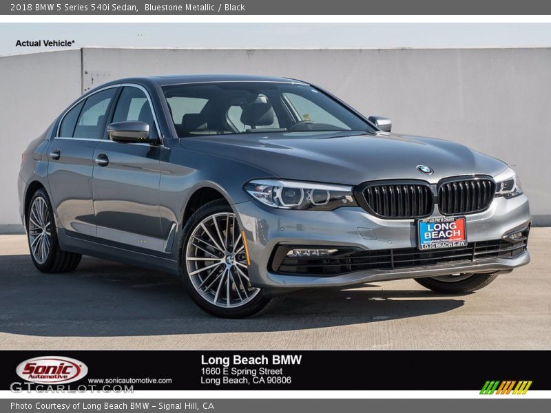 Bluestone Metallic / Black 2018 BMW 5 Series 540i Sedan