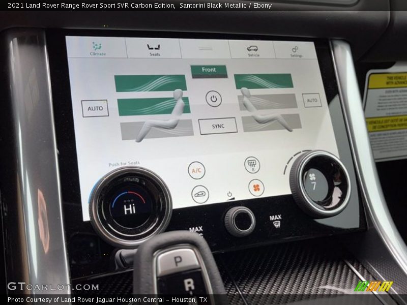 Controls of 2021 Range Rover Sport SVR Carbon Edition