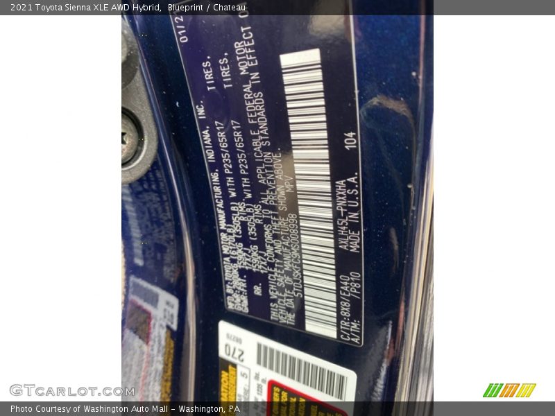 Blueprint / Chateau 2021 Toyota Sienna XLE AWD Hybrid