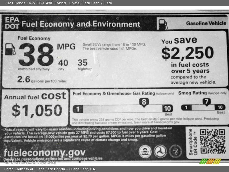 Crystal Black Pearl / Black 2021 Honda CR-V EX-L AWD Hybrid
