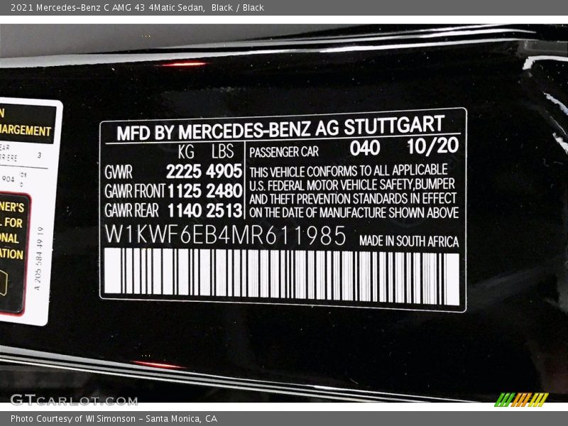 Black / Black 2021 Mercedes-Benz C AMG 43 4Matic Sedan