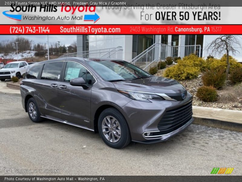 Predawn Gray Mica / Graphite 2021 Toyota Sienna XLE AWD Hybrid