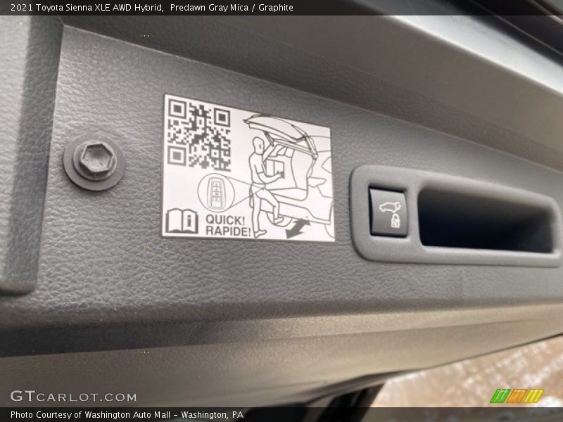 Predawn Gray Mica / Graphite 2021 Toyota Sienna XLE AWD Hybrid