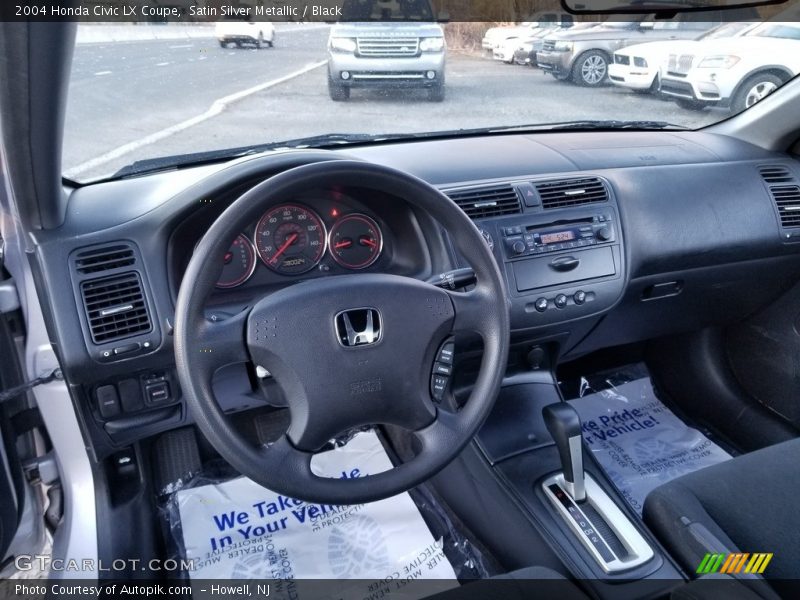 Satin Silver Metallic / Black 2004 Honda Civic LX Coupe