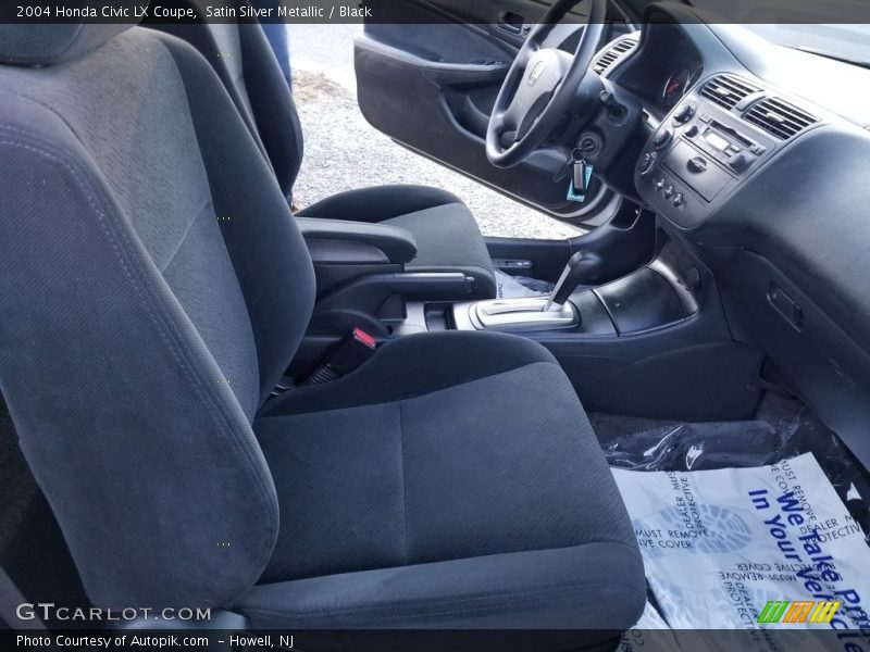 Satin Silver Metallic / Black 2004 Honda Civic LX Coupe