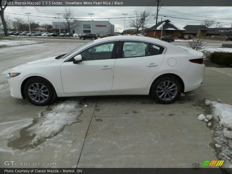 Snowflake White Pearl Mica / Black 2021 Mazda Mazda3 2.5 S Sedan