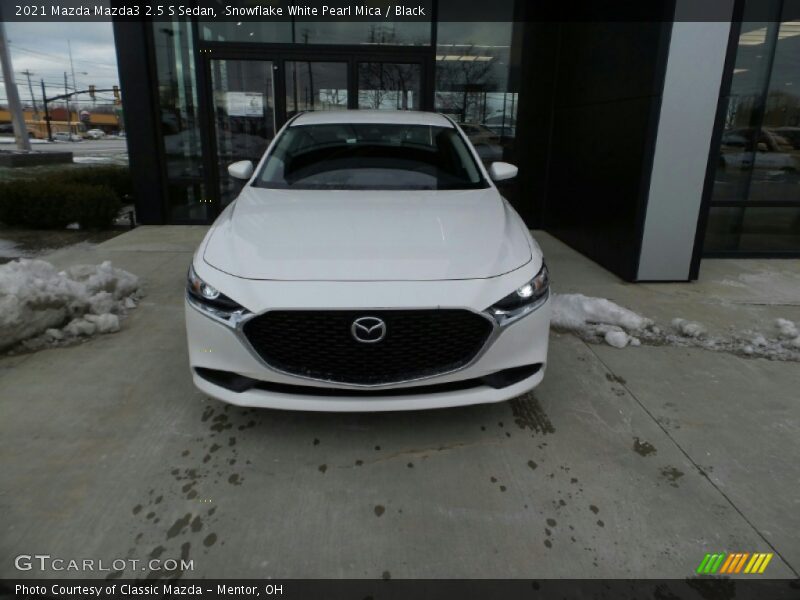 Snowflake White Pearl Mica / Black 2021 Mazda Mazda3 2.5 S Sedan