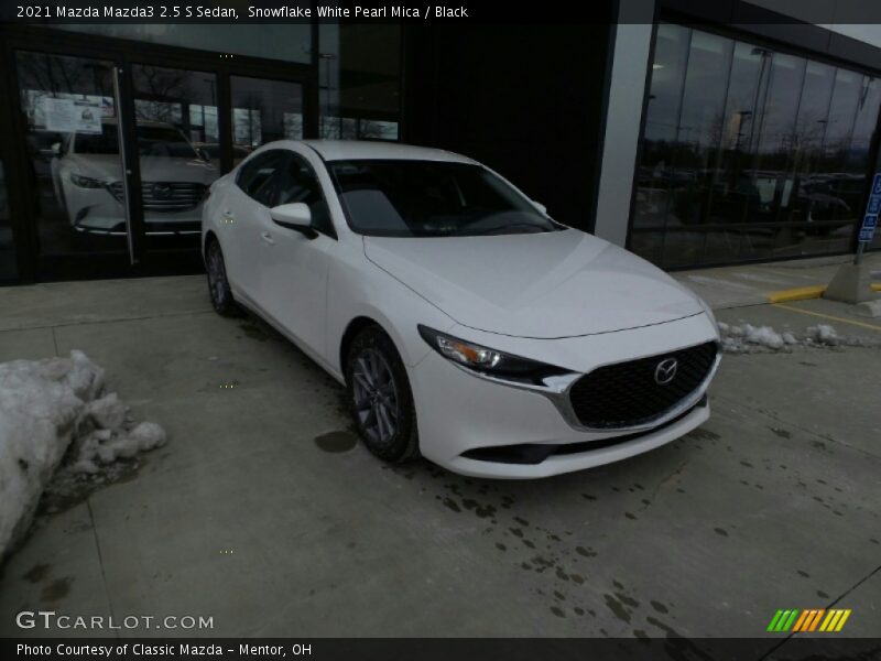 Snowflake White Pearl Mica / Black 2021 Mazda Mazda3 2.5 S Sedan