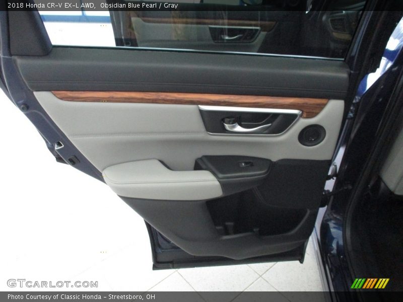 Obsidian Blue Pearl / Gray 2018 Honda CR-V EX-L AWD