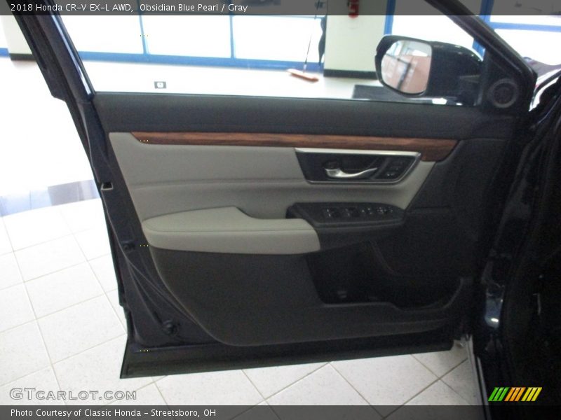 Obsidian Blue Pearl / Gray 2018 Honda CR-V EX-L AWD