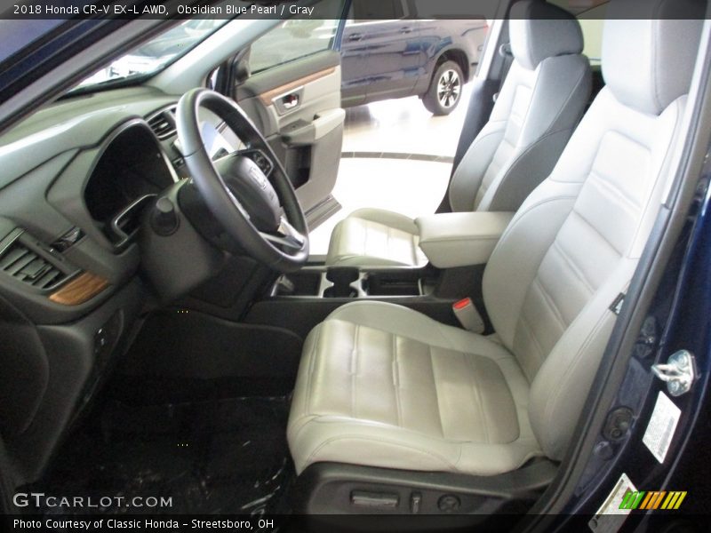 Obsidian Blue Pearl / Gray 2018 Honda CR-V EX-L AWD