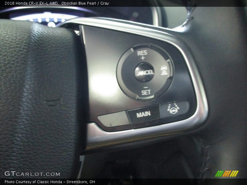 Obsidian Blue Pearl / Gray 2018 Honda CR-V EX-L AWD