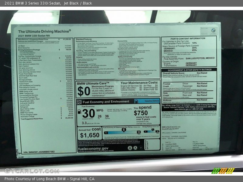 Jet Black / Black 2021 BMW 3 Series 330i Sedan