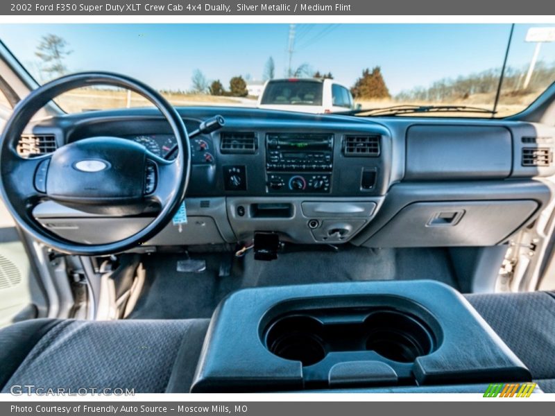 Silver Metallic / Medium Flint 2002 Ford F350 Super Duty XLT Crew Cab 4x4 Dually