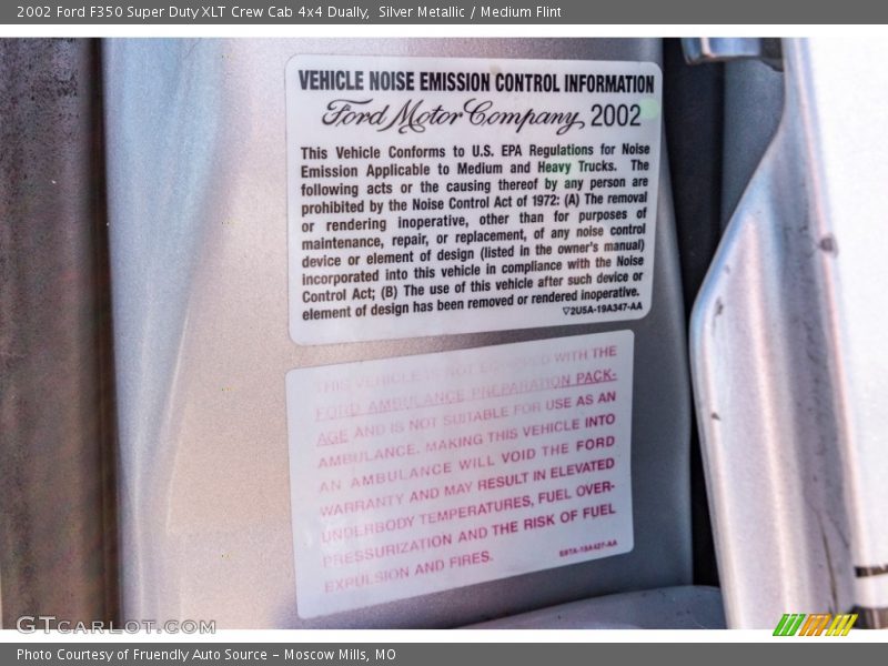 Silver Metallic / Medium Flint 2002 Ford F350 Super Duty XLT Crew Cab 4x4 Dually