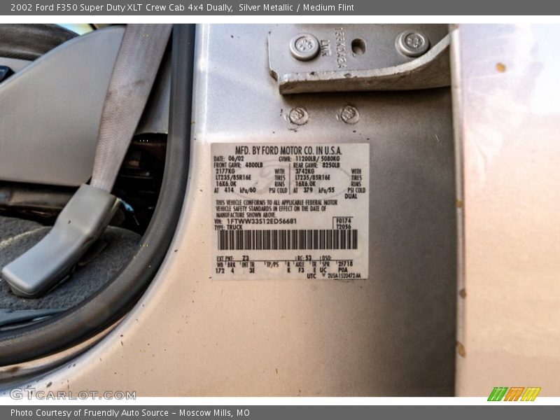 Silver Metallic / Medium Flint 2002 Ford F350 Super Duty XLT Crew Cab 4x4 Dually