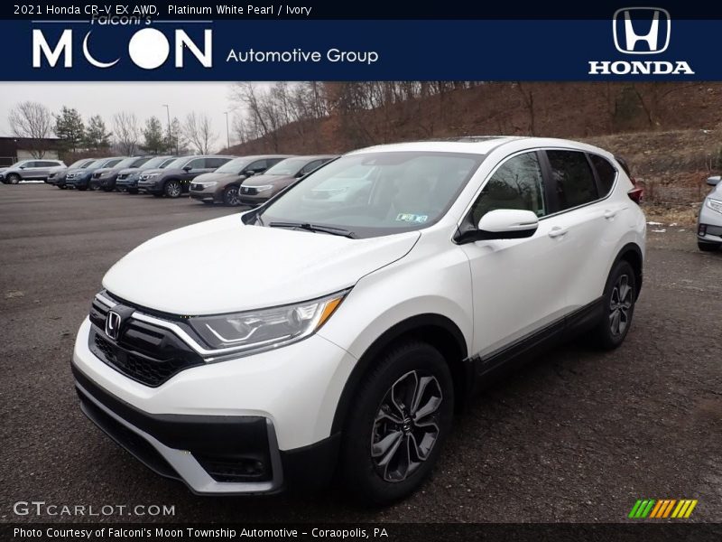 Platinum White Pearl / Ivory 2021 Honda CR-V EX AWD