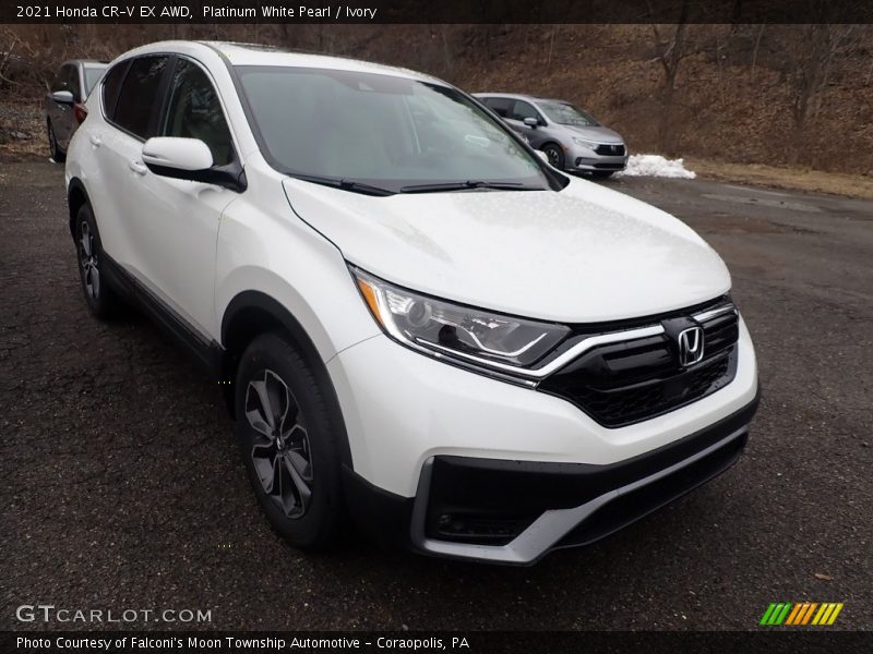 Platinum White Pearl / Ivory 2021 Honda CR-V EX AWD