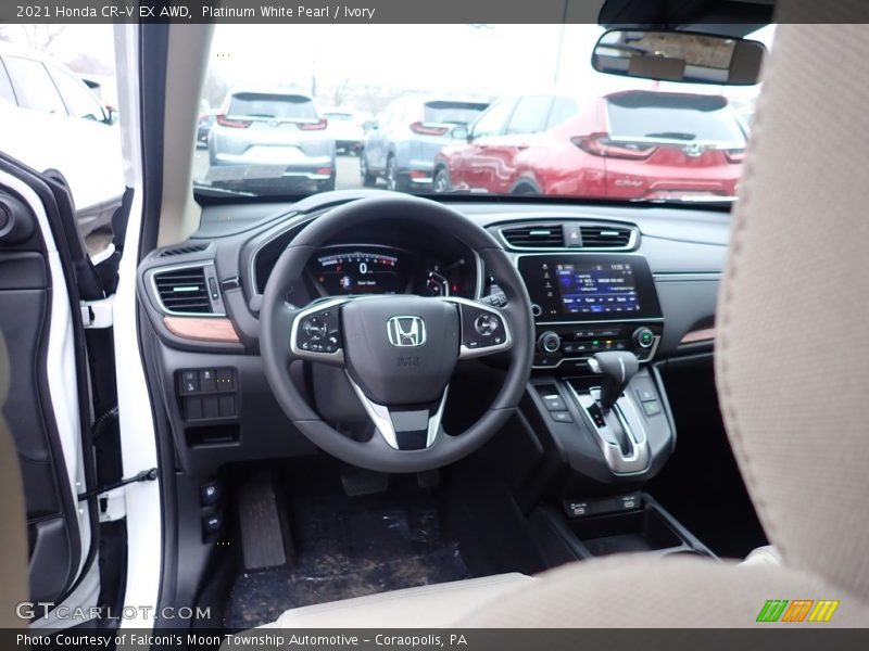 Platinum White Pearl / Ivory 2021 Honda CR-V EX AWD