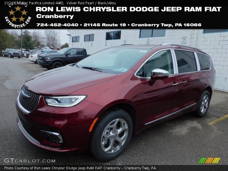 Velvet Red Pearl / Black/Alloy 2021 Chrysler Pacifica Limited AWD