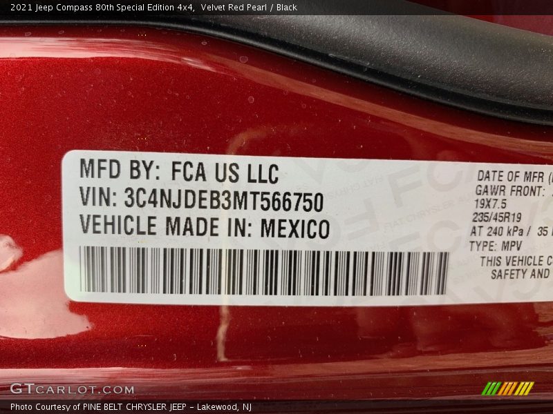 Velvet Red Pearl / Black 2021 Jeep Compass 80th Special Edition 4x4