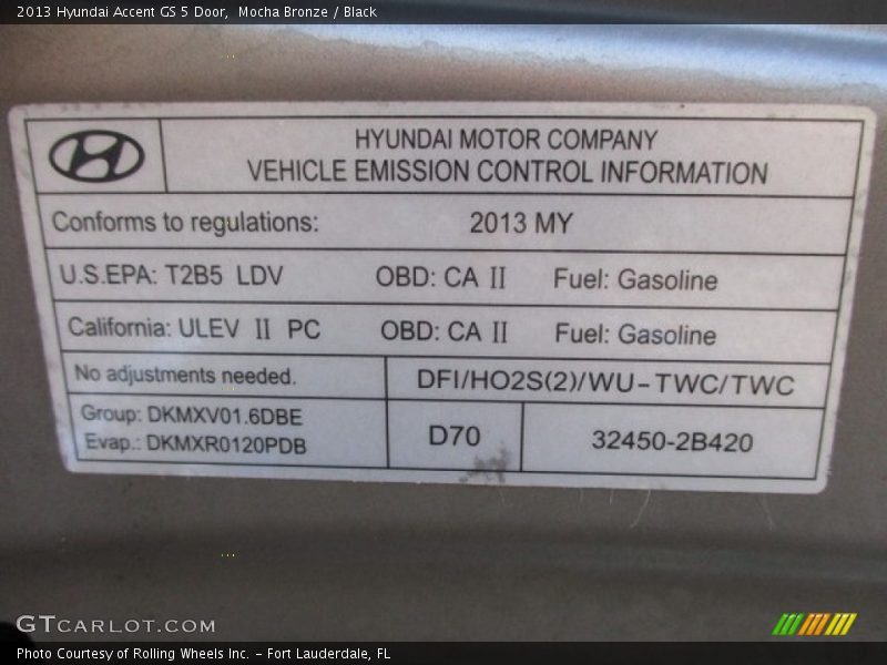 Mocha Bronze / Black 2013 Hyundai Accent GS 5 Door
