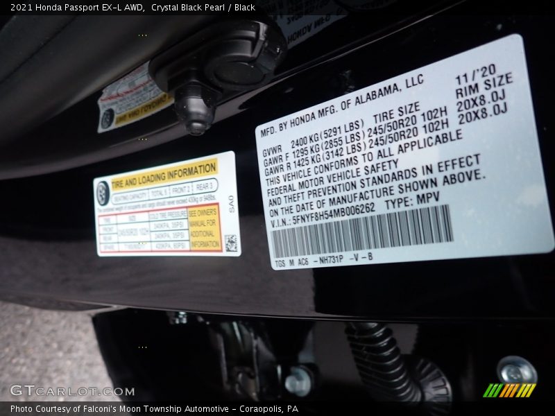 Crystal Black Pearl / Black 2021 Honda Passport EX-L AWD