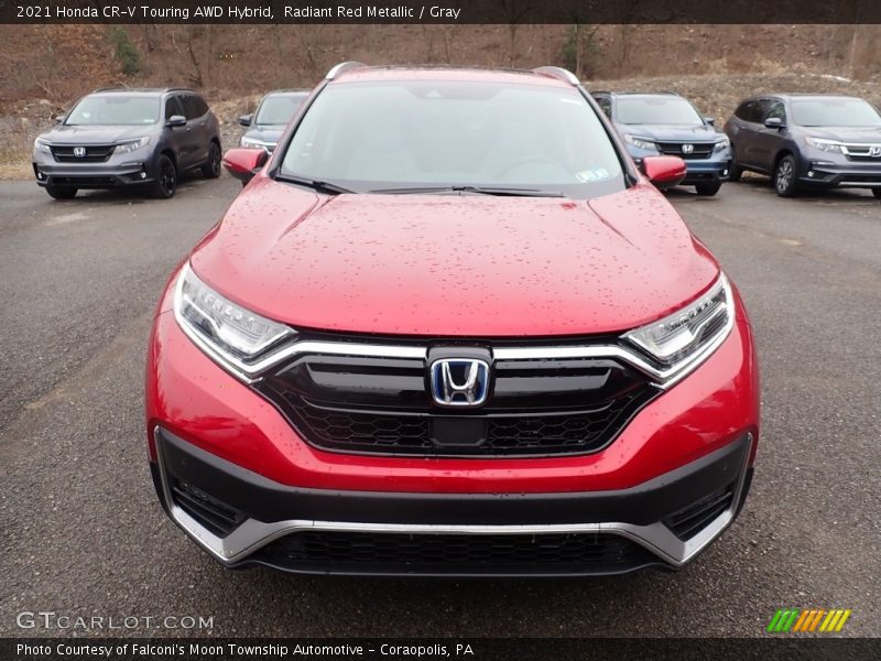 Radiant Red Metallic / Gray 2021 Honda CR-V Touring AWD Hybrid