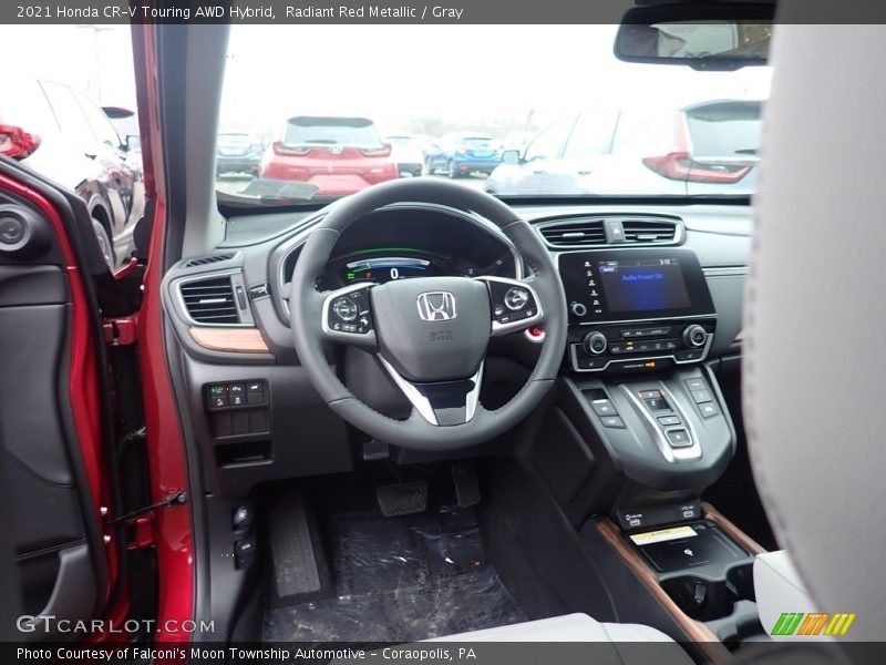 Radiant Red Metallic / Gray 2021 Honda CR-V Touring AWD Hybrid