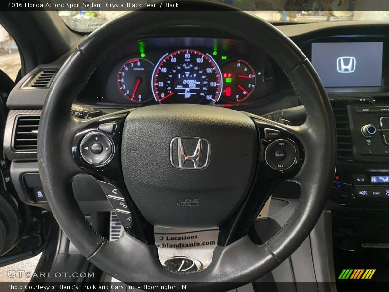 Crystal Black Pearl / Black 2016 Honda Accord Sport Sedan